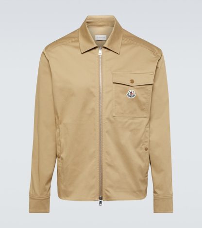 mode luxe Moncler Katoenen blousonjas in bruin