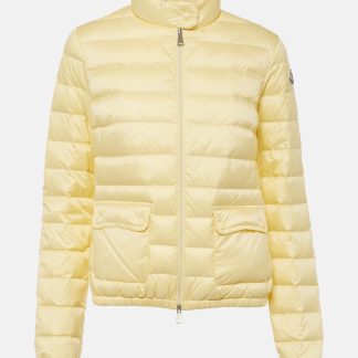 mode luxe Moncler Lans gewatteerd donsjack in geel