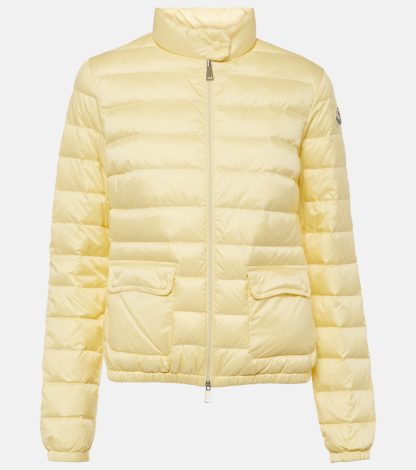 mode luxe Moncler Lans gewatteerd donsjack in geel