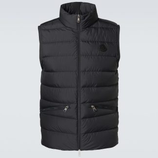 mode luxe Moncler Treompan donsvest in zwart