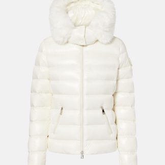 modeontwerper Moncler Badyf donsjack met scheerlijn in wit