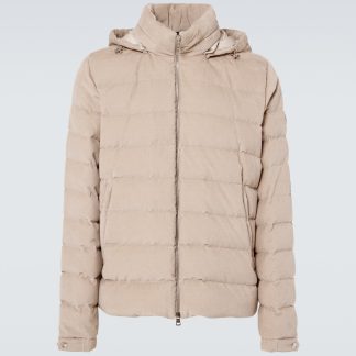 modeontwerper Moncler Chionea katoenen donsjack in beige