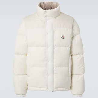 modeontwerper Moncler Verone omkeerbare jas in wit