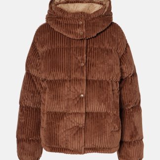 namaakontwerper Moncler Daos corduroy donsjack in bruin