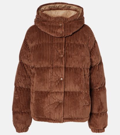 namaakontwerper Moncler Daos corduroy donsjack in bruin