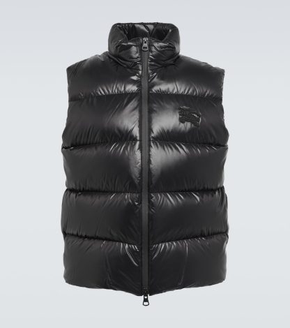 nep luxe Burberry Gewatteerd vest in zwart