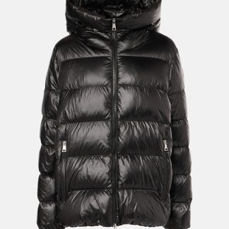 nep luxe Moncler Biron kort donsjack in zwart