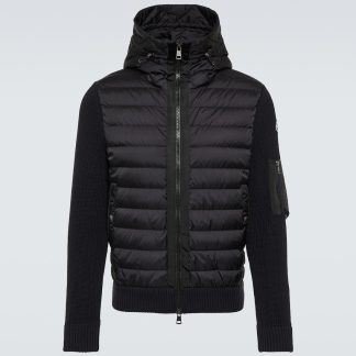 nep luxe Moncler Donzen jas van wolmix in zwart