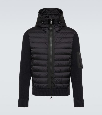 nep luxe Moncler Donzen jas van wolmix in zwart