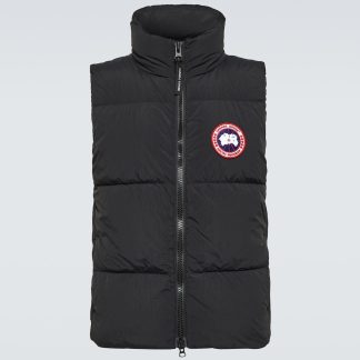 replica ontwerper Canada Goose Lawrence gewatteerd puffervest in zwart