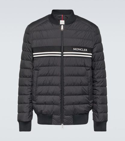 replica ontwerper Moncler Mounier gewatteerd donsjack in zwart